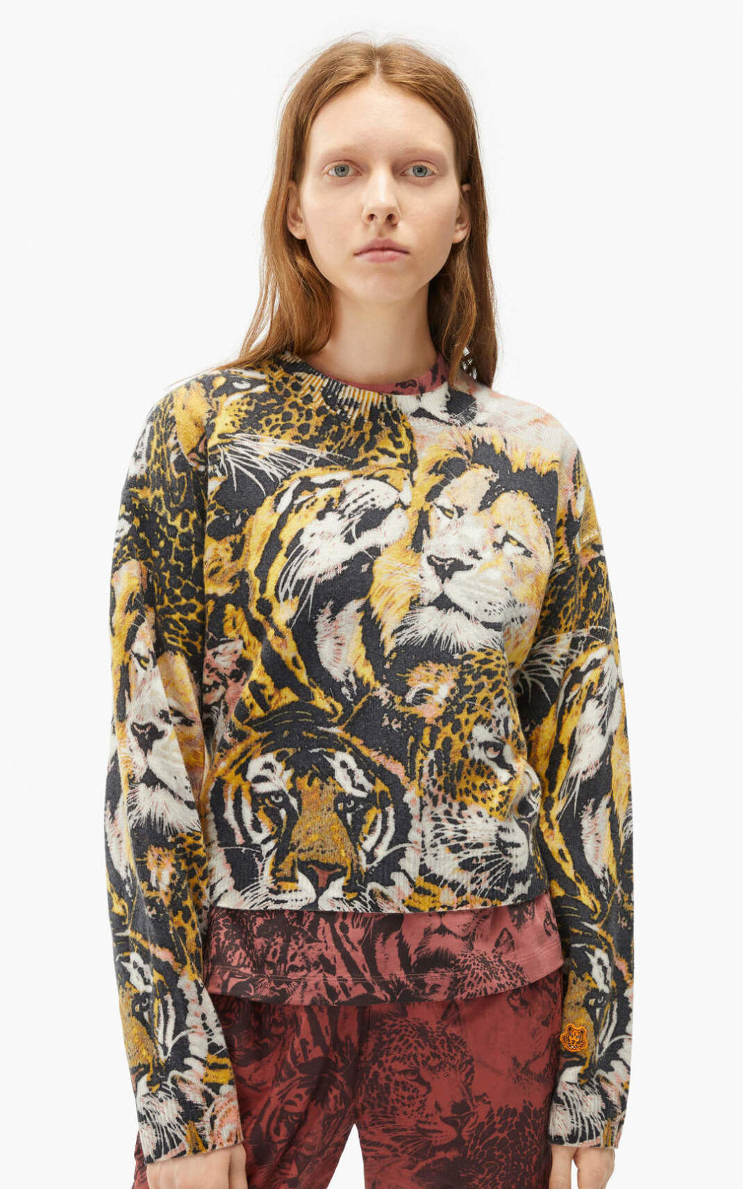 Pull Kenzo Femme Wildtigers wool Multicolore Multicolore IWUHP-2980